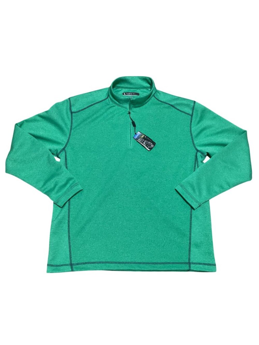 Pebble Beach 1/4 Zip Shirt Size M Green Pullover Performance Shirt Long Sleeves